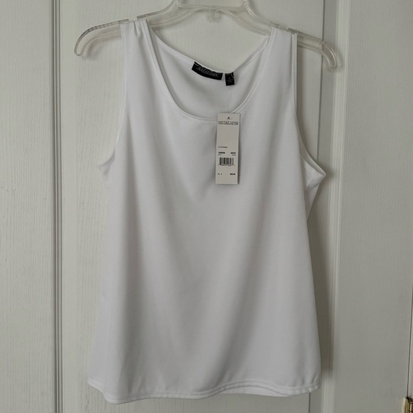 Notations Tops - Notations White woven tank top large